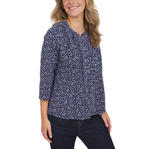 Lands' End Women's Pintuck 3/4 Sleeve Top