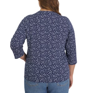 Lands' End Women's Pintuck 3/4 Sleeve Top
