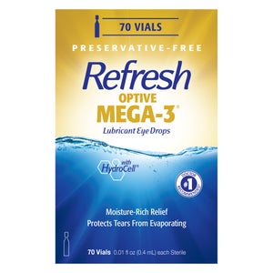 Refresh Optive MEGA-3 Preservative-Free Lubricating Eye Drop, 70 Vials