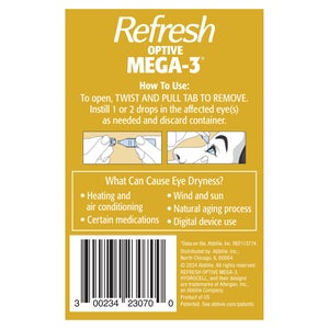Refresh Optive MEGA-3 Preservative-Free Lubricating Eye Drop, 70 Vials