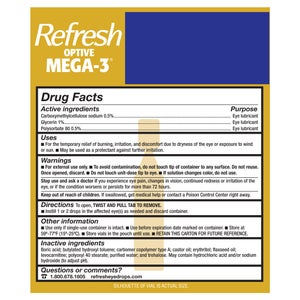 Refresh Optive MEGA-3 Preservative-Free Lubricating Eye Drop, 70 Vials