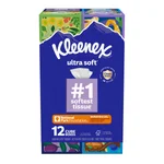 Kleenex Ultra Soft Facial Tissue, 3-Ply, 85-count, 12-pack