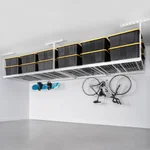 SafeRacks Overhead Garage Storage Combo Kit, Two 4 ft. x 8 ft. Racks, 18-piece Deluxe Hook Accessory Pack