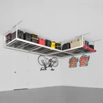 SafeRacks Overhead Garage Storage Combo Kit, Two 4 ft. x 8 ft. Racks, 18-piece Deluxe Hook Accessory Pack