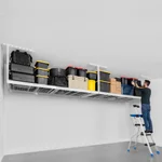 SafeRacks Overhead Garage Storage Combo Kit, Two 4 ft. x 8 ft. Racks, 18-piece Deluxe Hook Accessory Pack