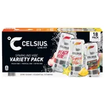 Celsius Sparkling Vibe Energy Drink, Variety Pack, 12 fl oz, 18-count