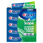 Crest Complete + Scope Advanced Active Foam Toothpaste, 8.2 oz, 5-pack