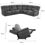 Zakary 6-piece Fabric Power Reclining Sectional With Power Headrests