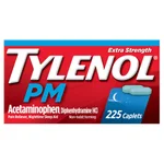 Tylenol PM Extra Strength Acetaminophen 500 mg Pain Reliever & Sleep Aid, 225 Caplets