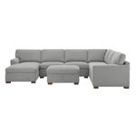 Thomasville Langdon Fabric Sectional with Chaise and Storage Ottoman, Gray