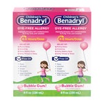 Children's Benadryl Diphenhydramine HCl Dye-Free Allergy Bubble Gum Flavor Liquid, 16 Fluid Ounces