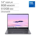 Acer Chromebook Plus 514 14" Touchscreen Laptop with Google AI – Intel Core 3 processor N355 – 1920 x 1200 - Chrome OS - 8GB RAM – 512GB SSD