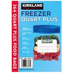 Kirkland Signature Freezer Quart Plus Bags, 264-count