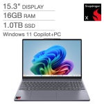 Lenovo IdeaPad Slim 3x 15.3" Touchscreen Copilot+ PC Laptop- Qualcomm Snapdragon X - WUXGA (1920x1200) - Windows 11 Home - 16GB RAM - 1TB SSD