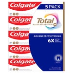 Colgate Total Active Prevention Plus Advanced Whitening Toothpaste, 6.4 oz, 5-pack