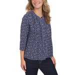 Lands' End Women's Pintuck 3/4 Sleeve Top