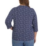 Lands' End Women's Pintuck 3/4 Sleeve Top