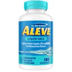 Aleve Naproxen Sodium 220 mg. Pain Reliever/Fever Reducer, 180 Liquid Gels